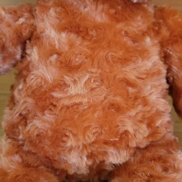 Build A Bear Pumpkin Spice Bear Plush Orange Curly Glitter NWT. Super soft. - Picture 4 of 9